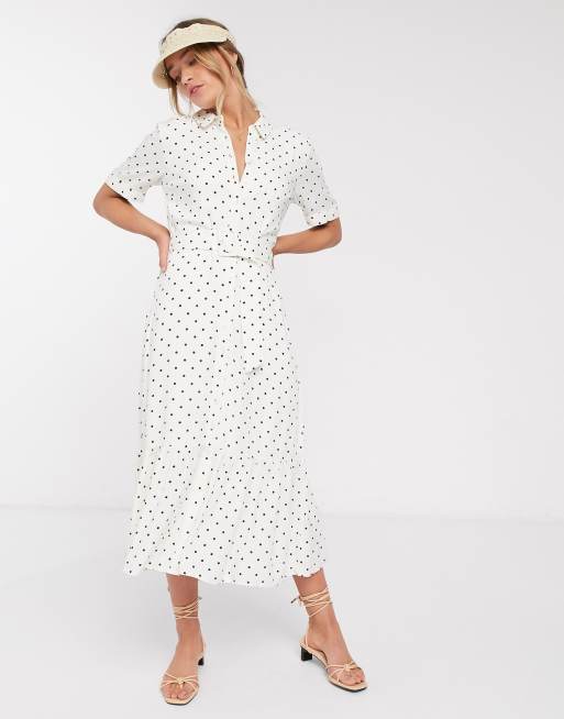 Warehouse white sale polka dot dress