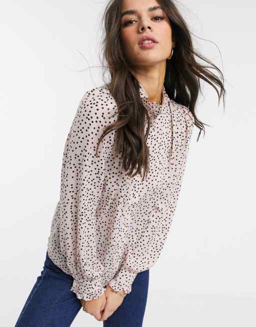 Polka dot cheap ruffle shirt