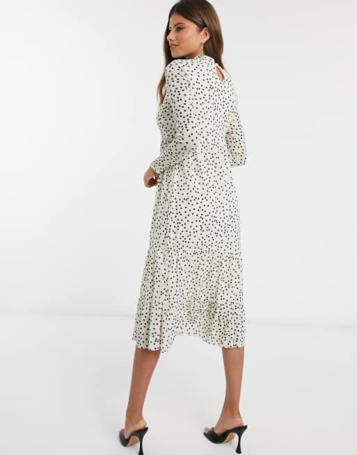 Warehouse white store polka dot dress