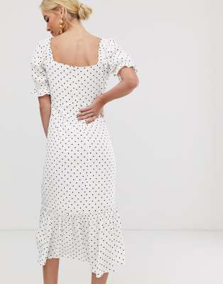 warehouse polka dot prairie dress