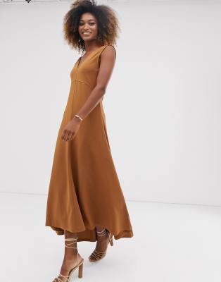 warehouse v neck crepe maxi dress
