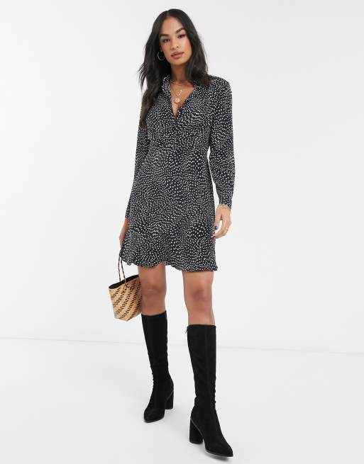 Warehouse animal outlet print shirt dress