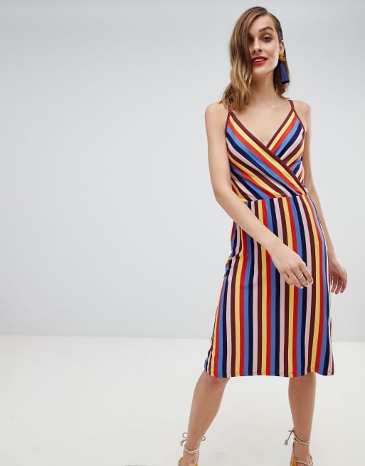 Warehouse rainbow 2025 wrap dress