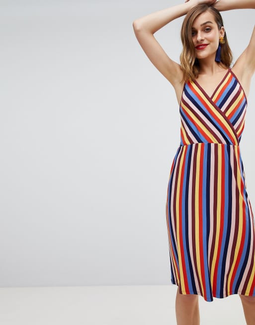 Warehouse rainbow outlet wrap dress