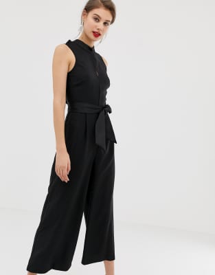 rhinestone jumpsuit black