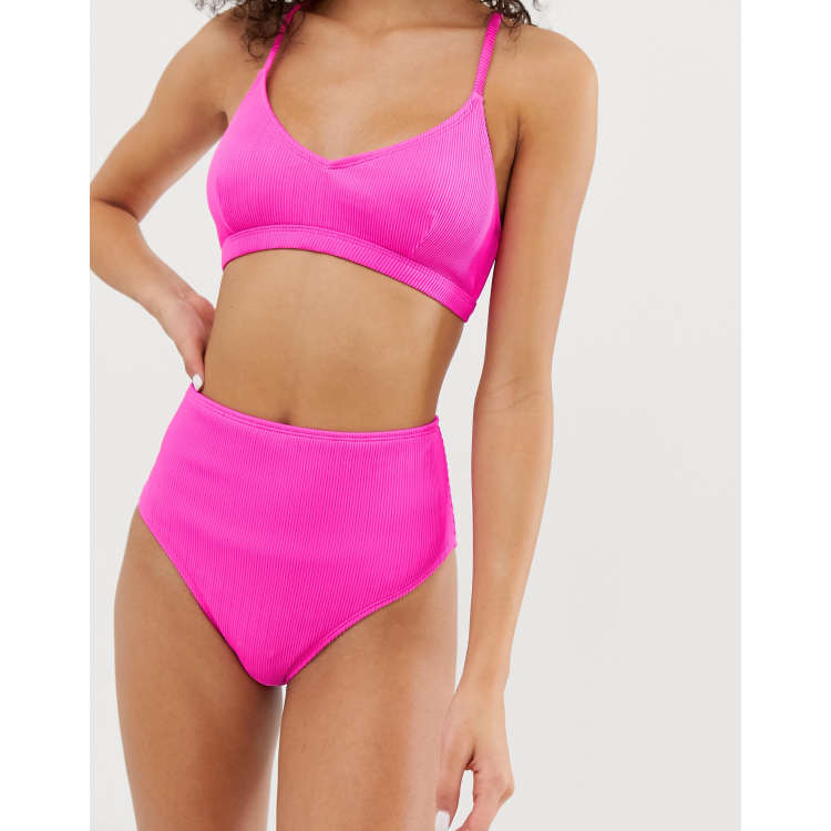 Made for Sun Hot Pink High-Waisted Bikini Bottom