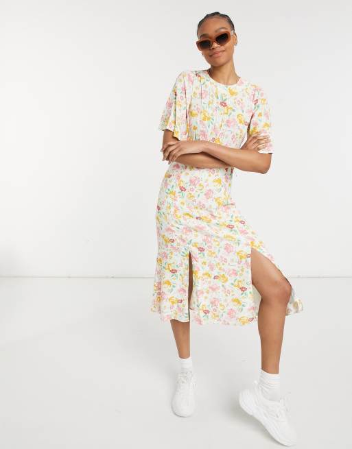 Warehouse - Riviera - Vestito midi a fiori multicolore
