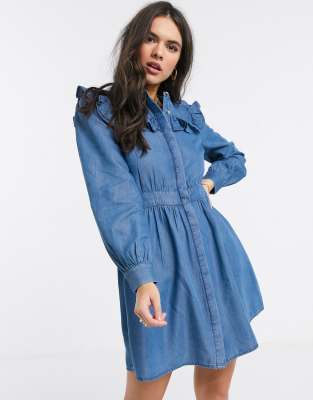 warehouse ruffle dress