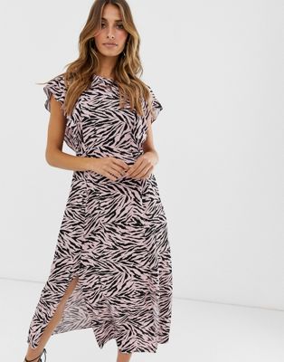warehouse pink zebra dress