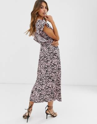 warehouse pink zebra dress