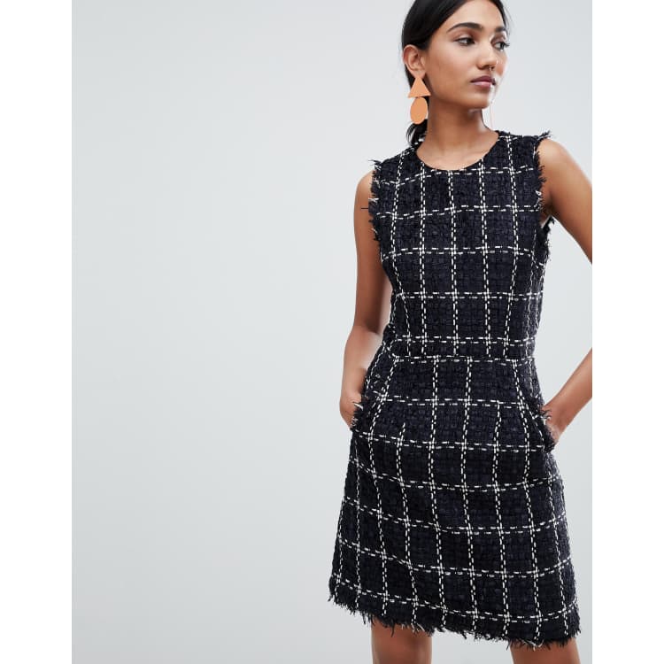 Raw Tweed Skater Dress - Luxury Dresses - Ready to Wear