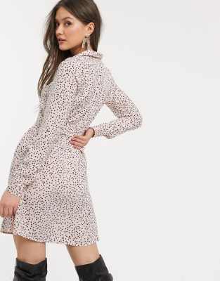 warehouse white polka dot dress