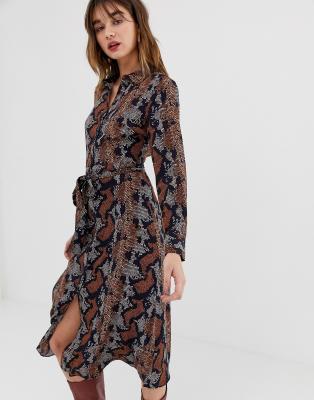 snake print dress warehouse