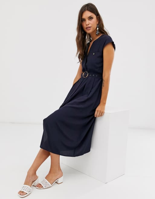 Warehouse navy shirt dress discount