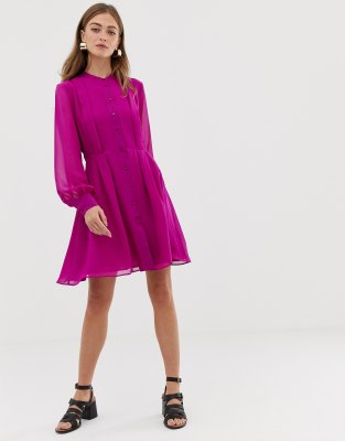 grandad collar shirt dress