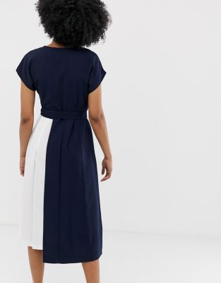 warehouse navy shirt dress