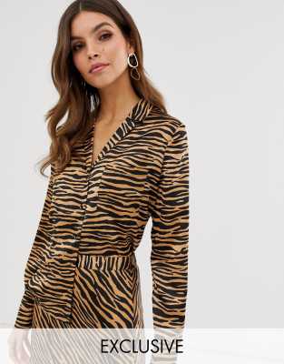 warehouse tiger print dress