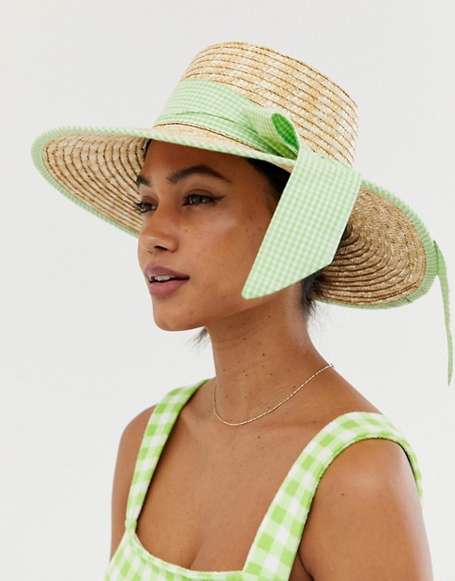 Warehouse Shrimps straw boater in green