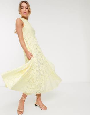 warehouse yellow maxi dress