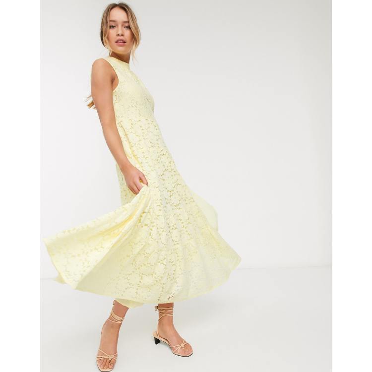 Warehouse yellow shop lace dress