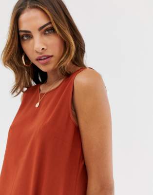 rust colored sleeveless top