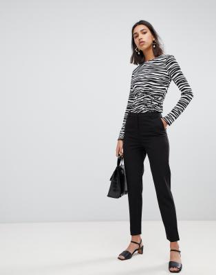 skinny leg black trousers
