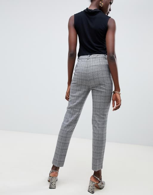 Checked slim shop leg trousers