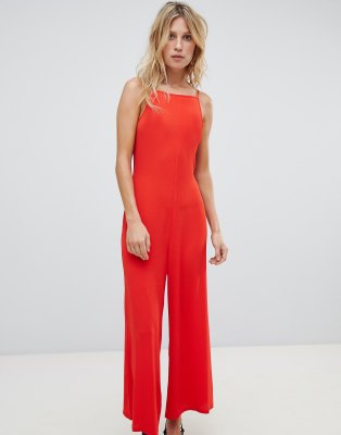 square neck culotte jumpsuit