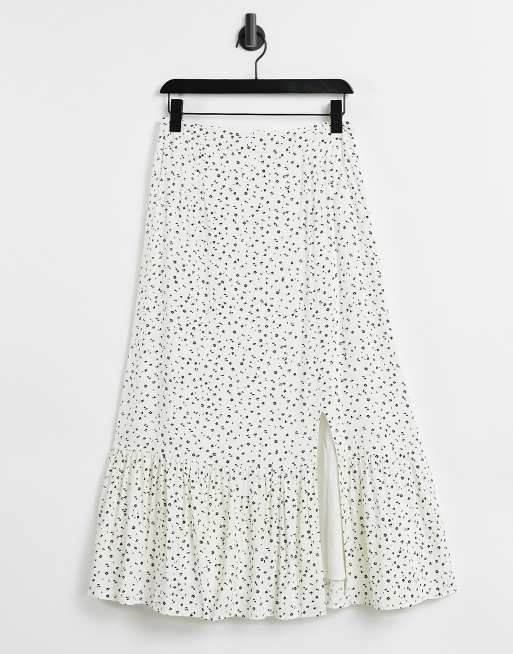 Warehouse stevie ditsy floral midi skirt in multi ASOS