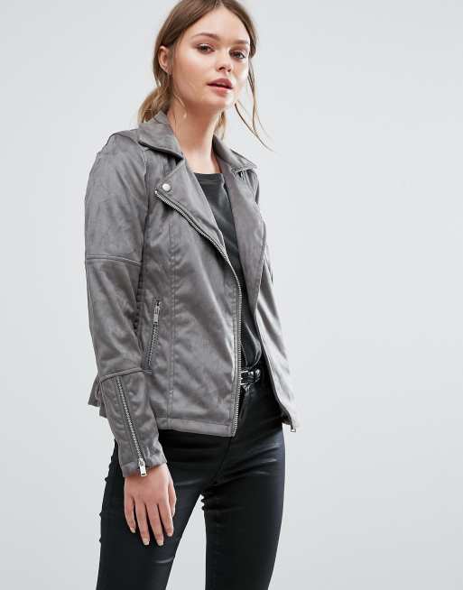 Warehouse quilted suedette biker sale