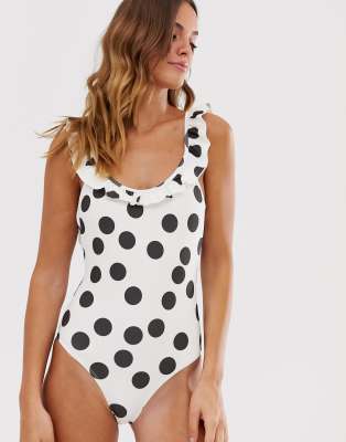 asos polka dot swimsuit