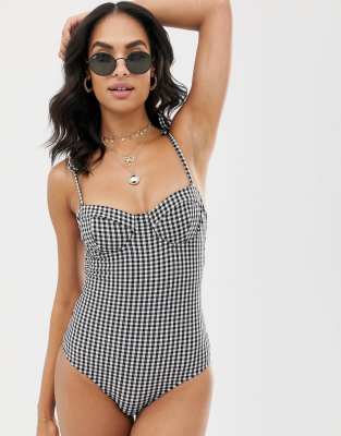 gingham swimming costume