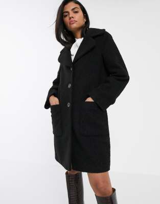 cheap black teddy coat