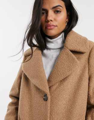 Warehouse teddy coat tan sale