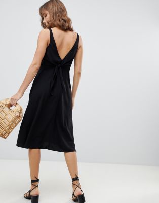 warehouse tie back midi dress