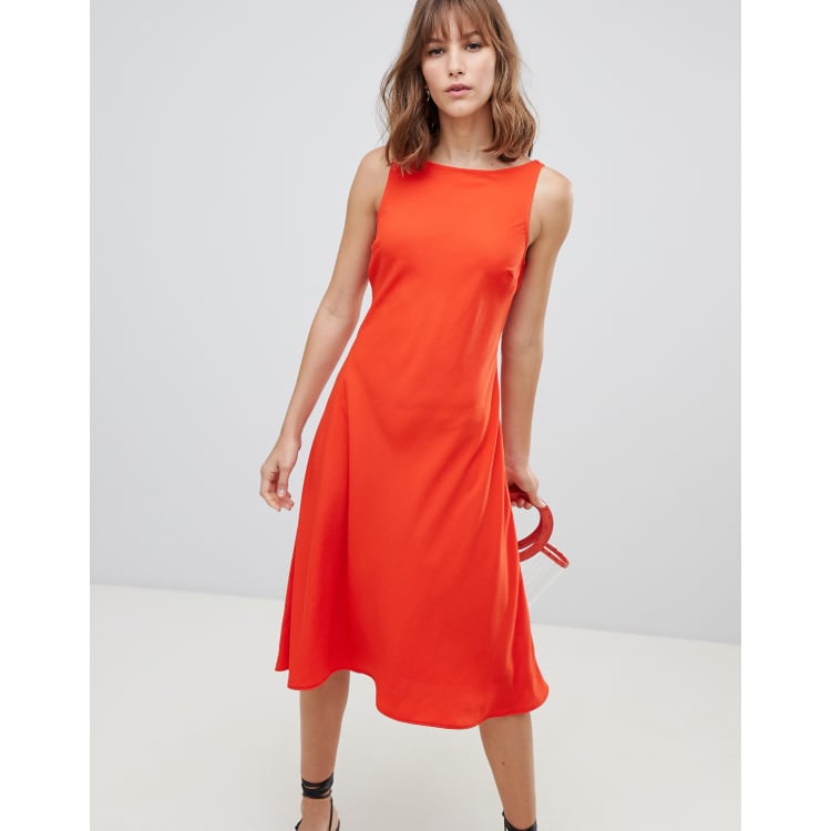 Warehouse spot tie back midi dress sale