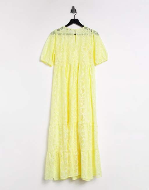 Warehouse yellow lace store dress