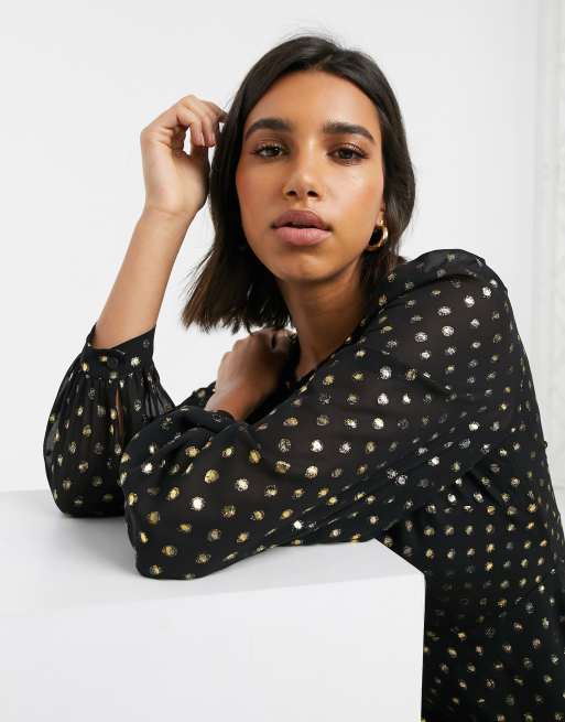 Black dress gold spots sale