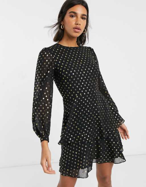 Warehouse black 2025 spot dress