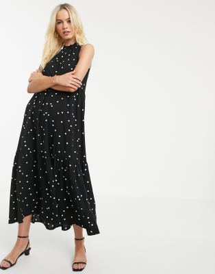 warehouse spot print midi dress