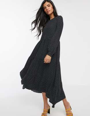 warehouse red polka dot dress