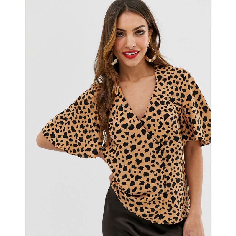 Donna Camicie e bluse Warehouse - Top con bottoni laterali e stampa leopardata