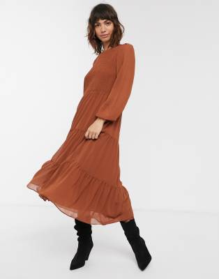 warehouse shirred dress