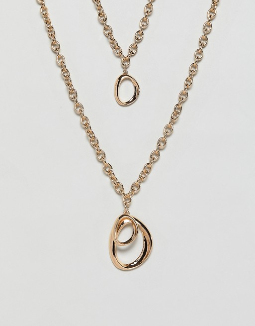 Warehouse two row chain necklace in gold