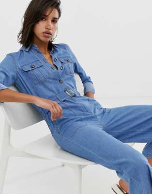 warehouse denim jumpsuit