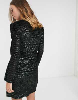 warehouse black velvet dress