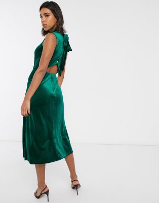 warehouse velvet star embellished dress
