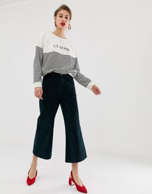warehouse cropped jeans