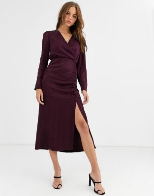 oh polly purple satin dress