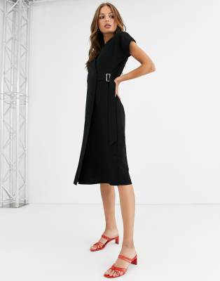 asos black pleated skirt